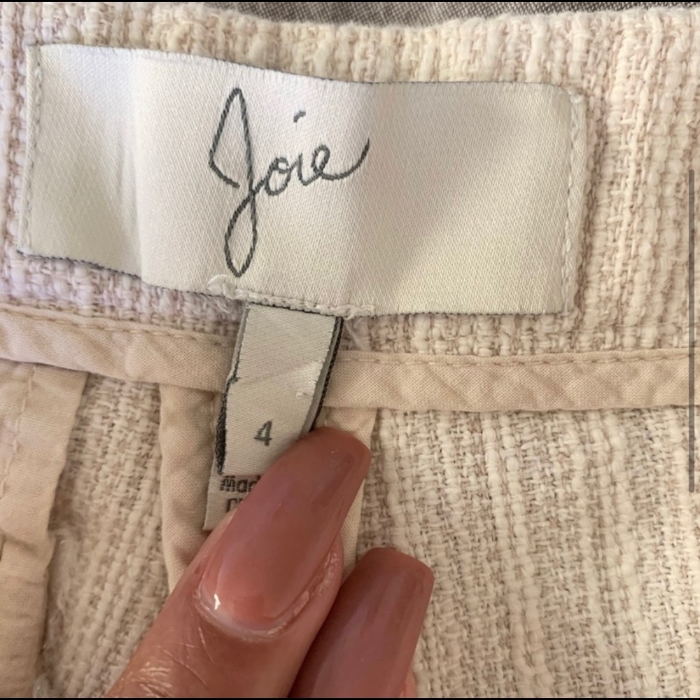 Joie Knit Cream Shorts Size 4 - Picture 4 of 8